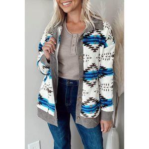 Azura Exchange  White Western Sherpa Corduroy Trim Jacket